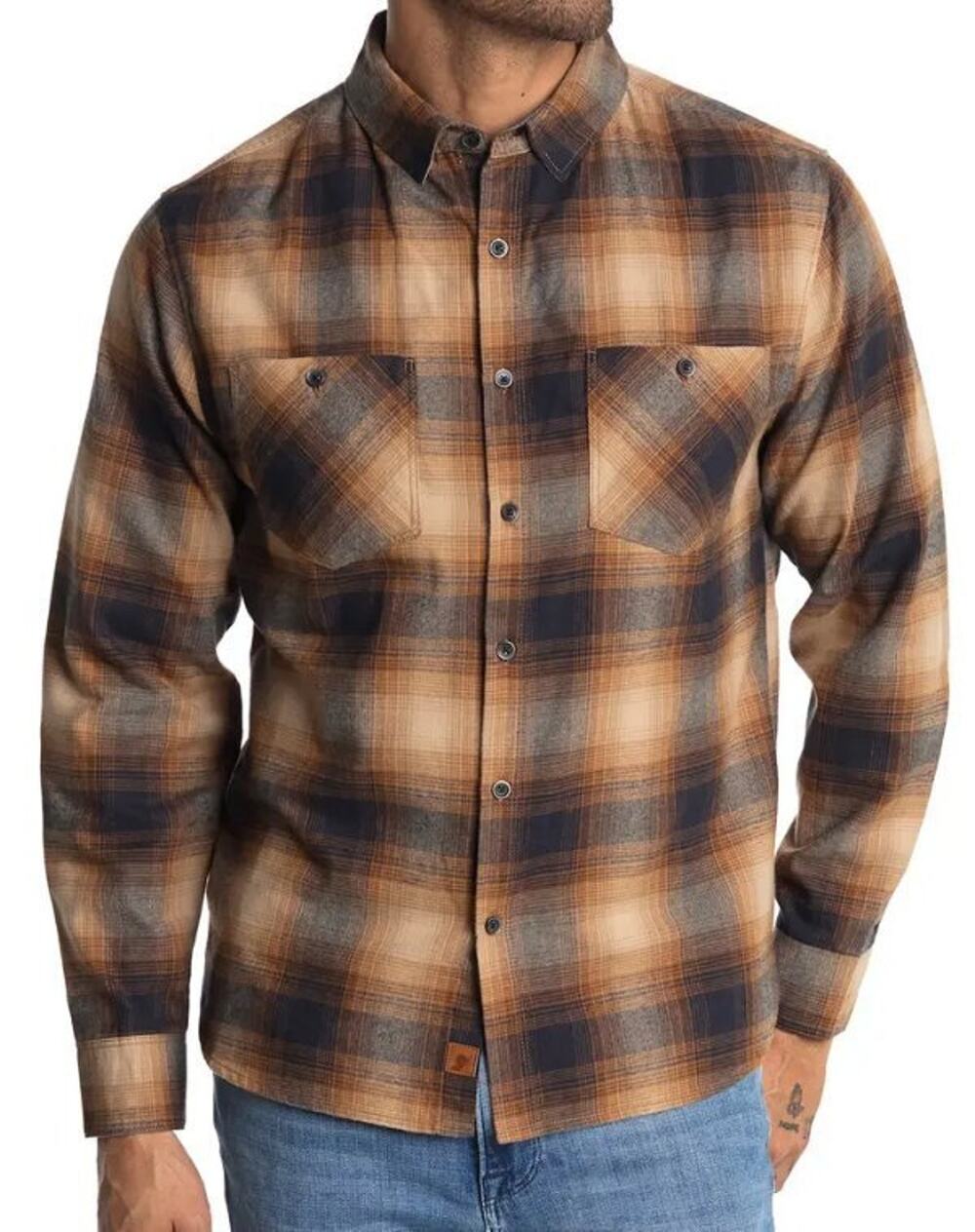 NEW FUNDAMENTAL COAST TIMBER PLAID REGULAR FIT SHIRT SIZE MEDIUM